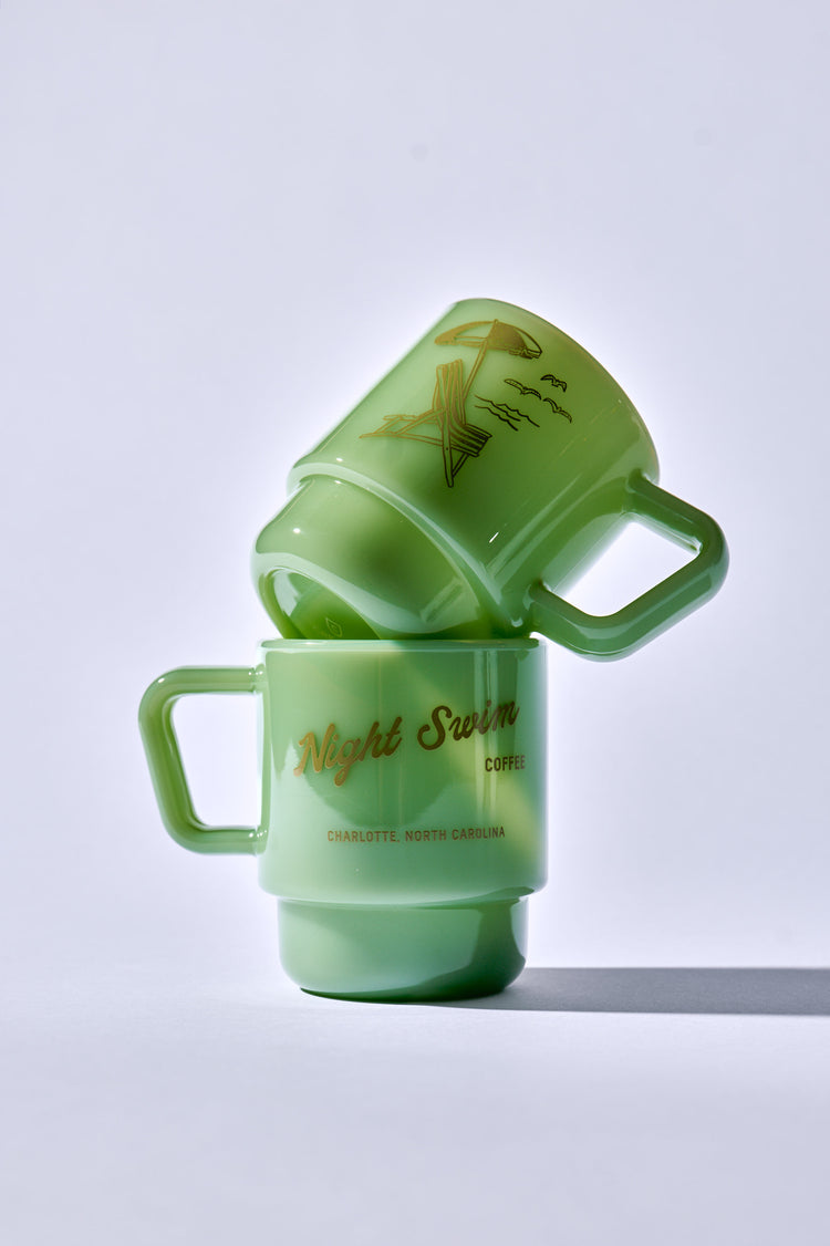 Milk Glass 8oz Mug (Green)