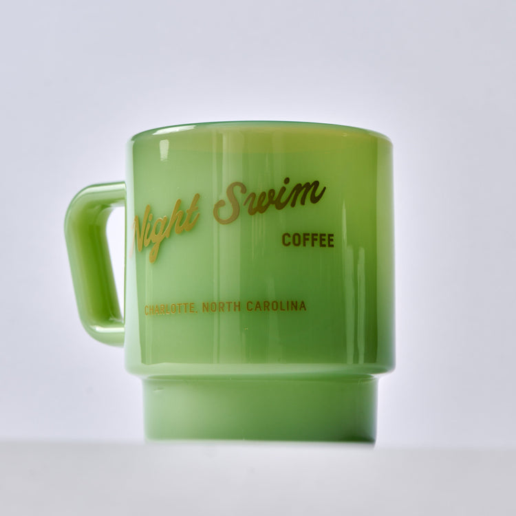 Milk Glass 8oz Mug (Green)