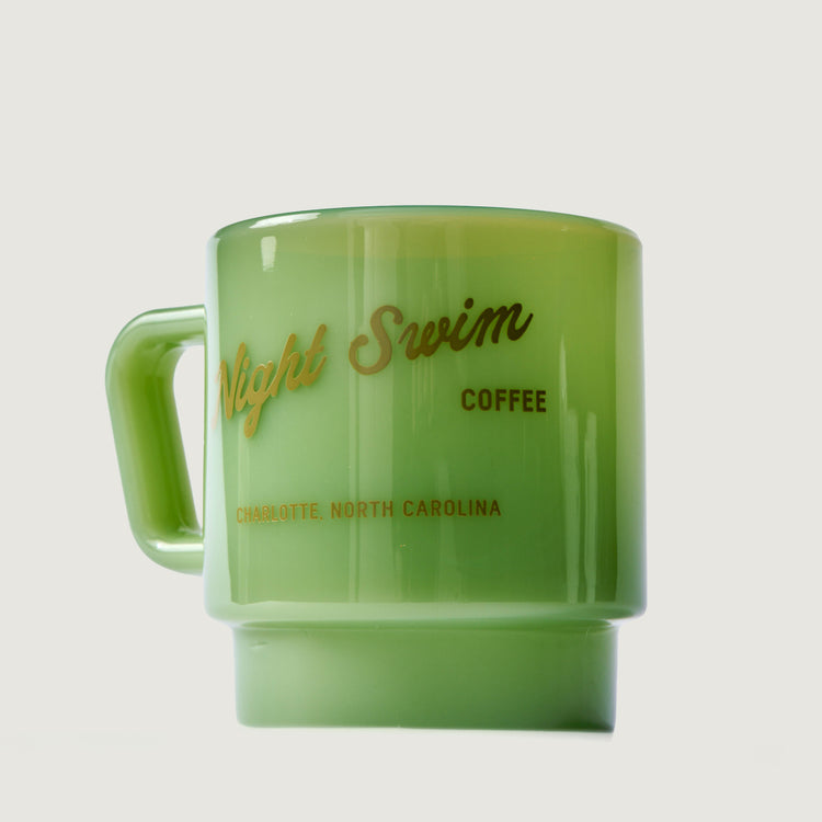 Milk Glass 8oz Mug (Green)